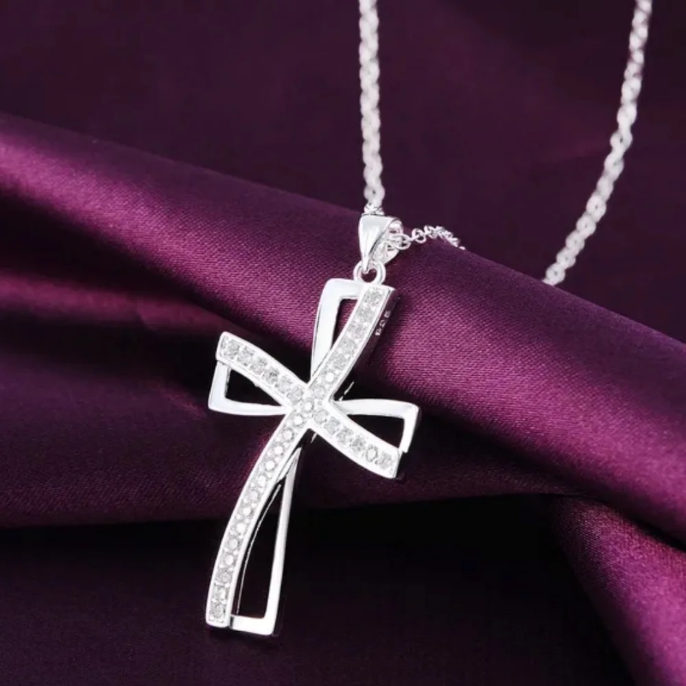 .925 Sterling Silver Cross Necklace